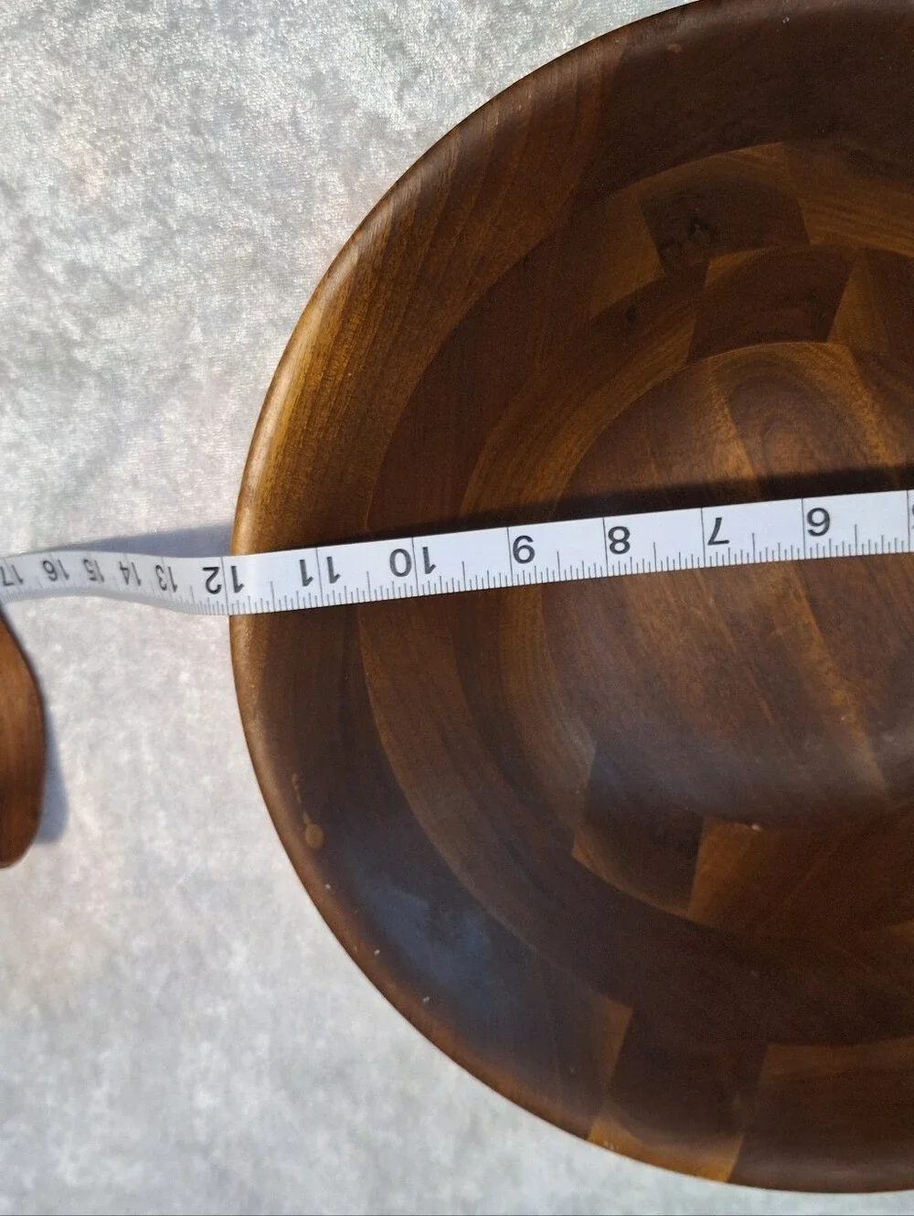 Vintage Vermilion Real Black Walnut 60's Nine piece salad serving bowls